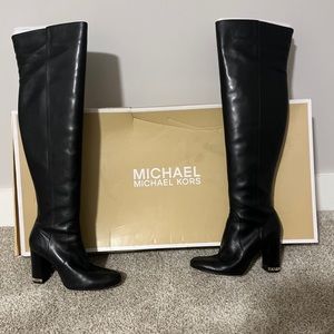 Over the knee black boots